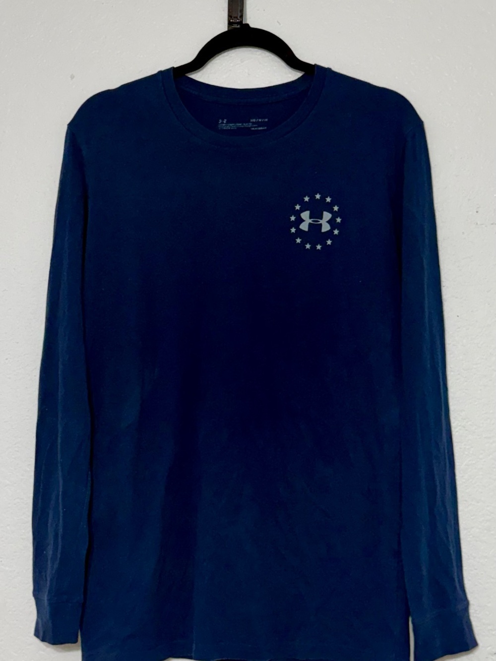 Under Armour Men's Long Sleeve Performance Tee in Navy with Star Logo